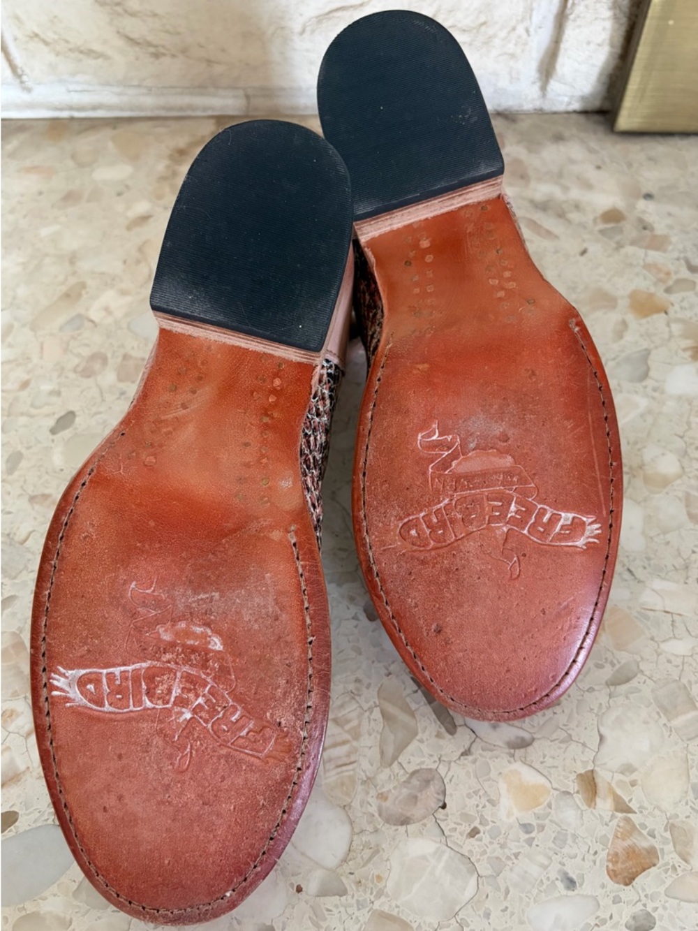 🔥Freebird Marilyn Ankle Strap in Blush Snakeskin - low heel - Picture 6 of 7